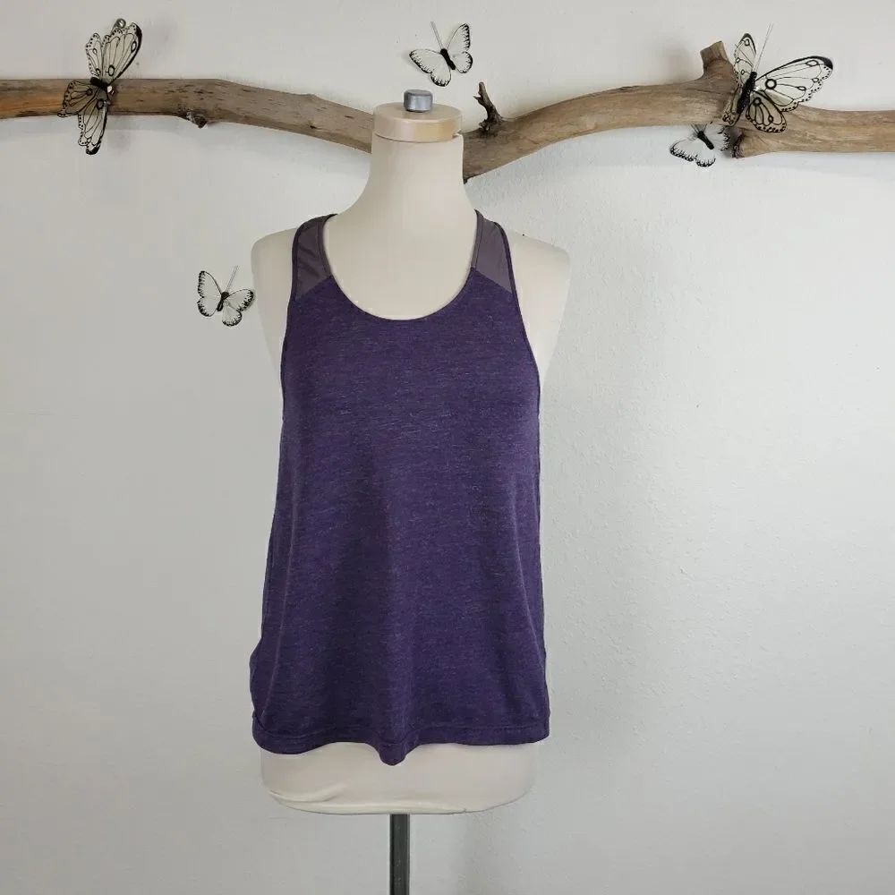 Alo yoga tank top open back sheer mesh